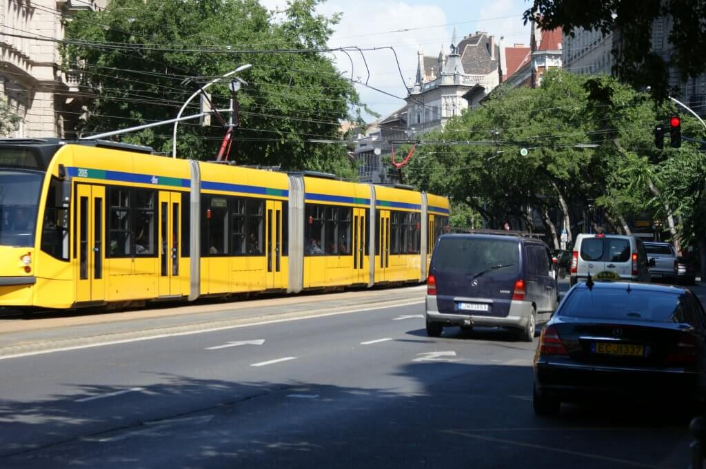 city tram in budapest