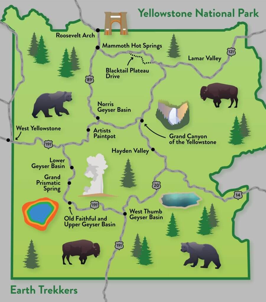 map of yellowstone park