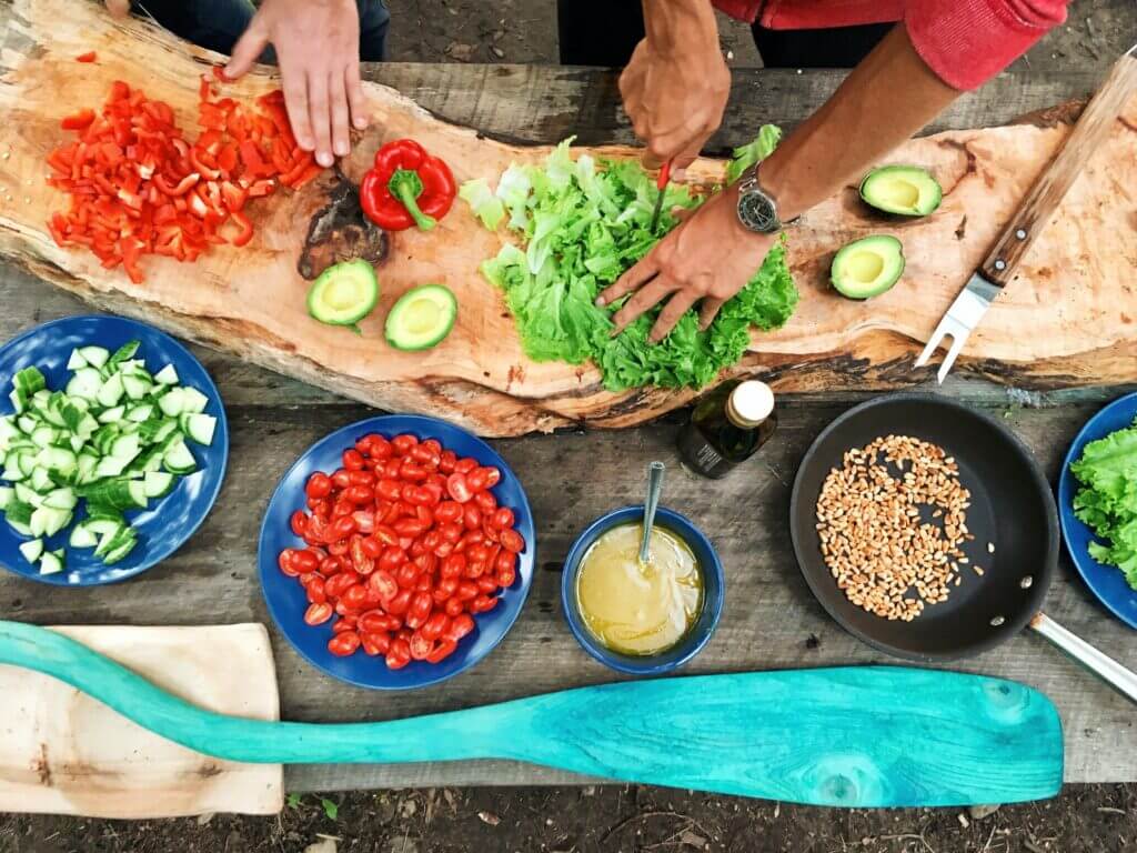 vegetables on chopping board